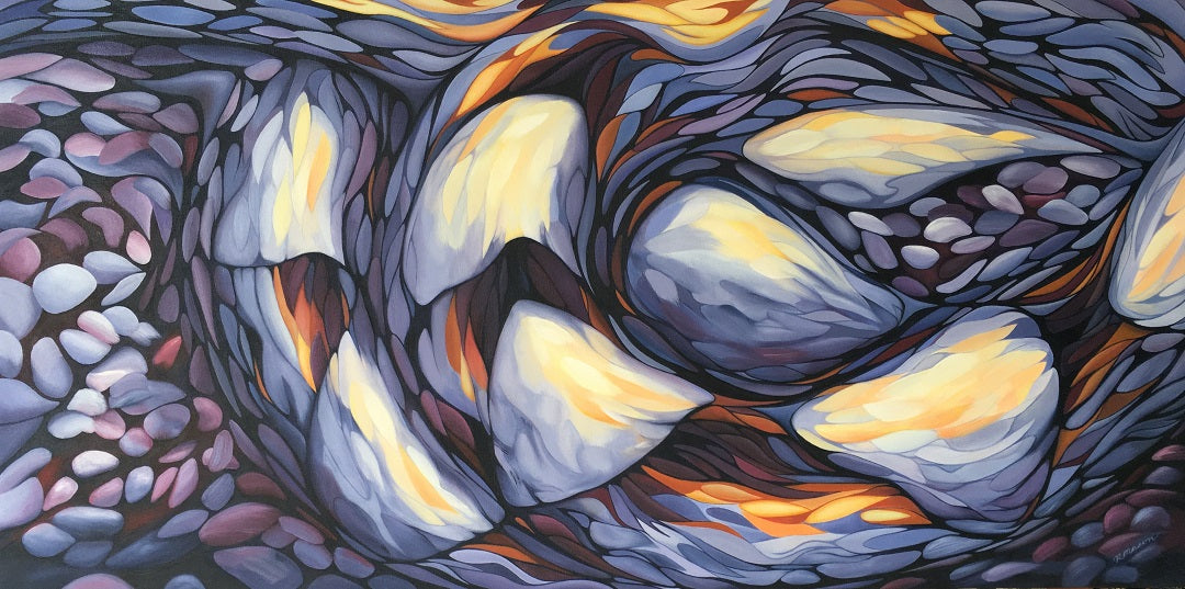 #1 Original oil painting on canvas, 24x48in