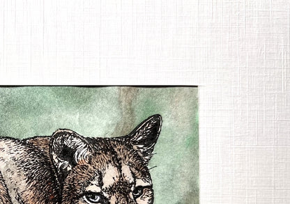 FLORIDA PANTHER Hand-painted print, 5x7 in