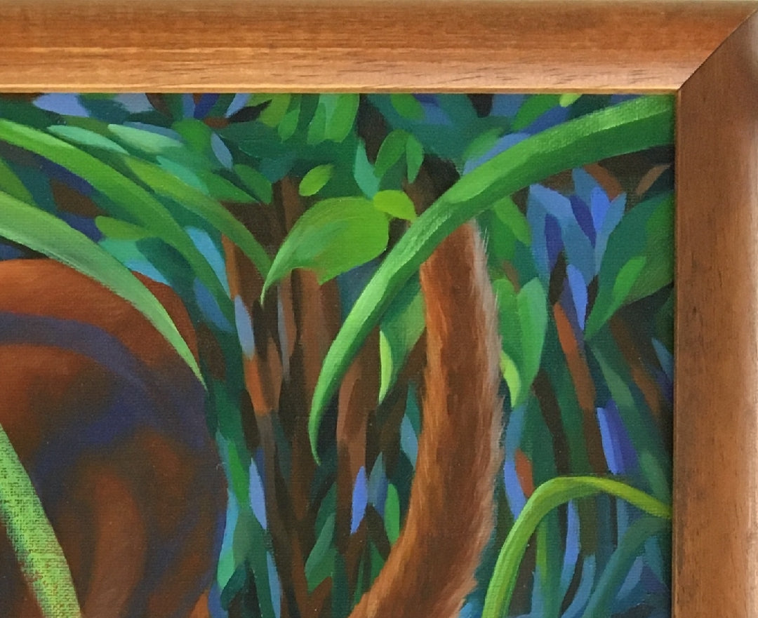 BORNEAN BAY CAT Original oil painting on linen, 20x16 in