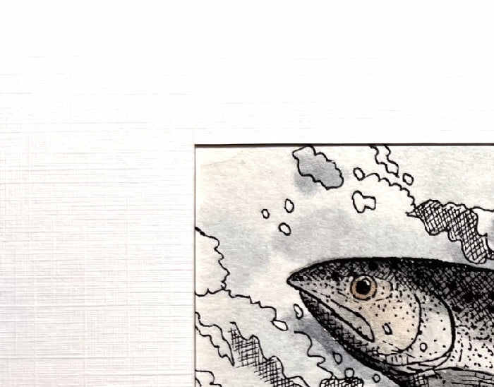 COHO SALMON Hand-painted print, 5x7 in