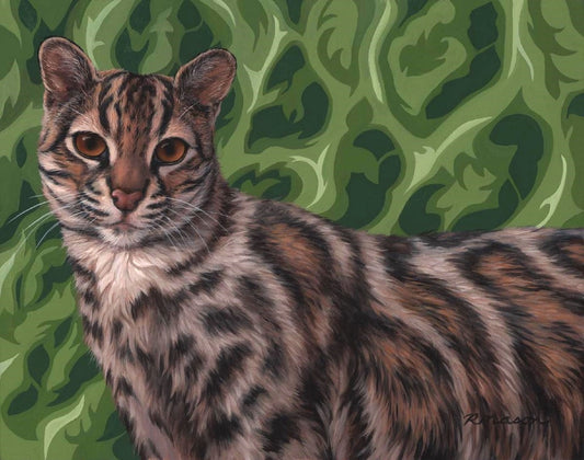 MARBLED CAT Original oil painting on canvas, 11x14 in