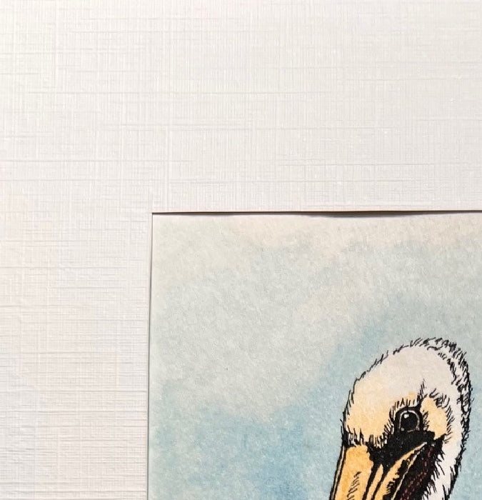 CALIFORNIA PELICAN Hand-painted print, 5x7 in