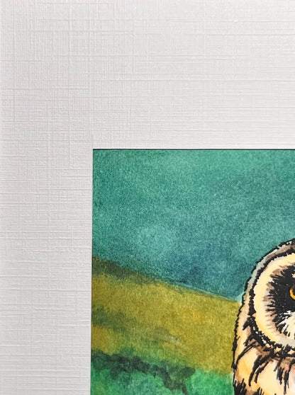 PUEO Hand-painted print, 5x7 in